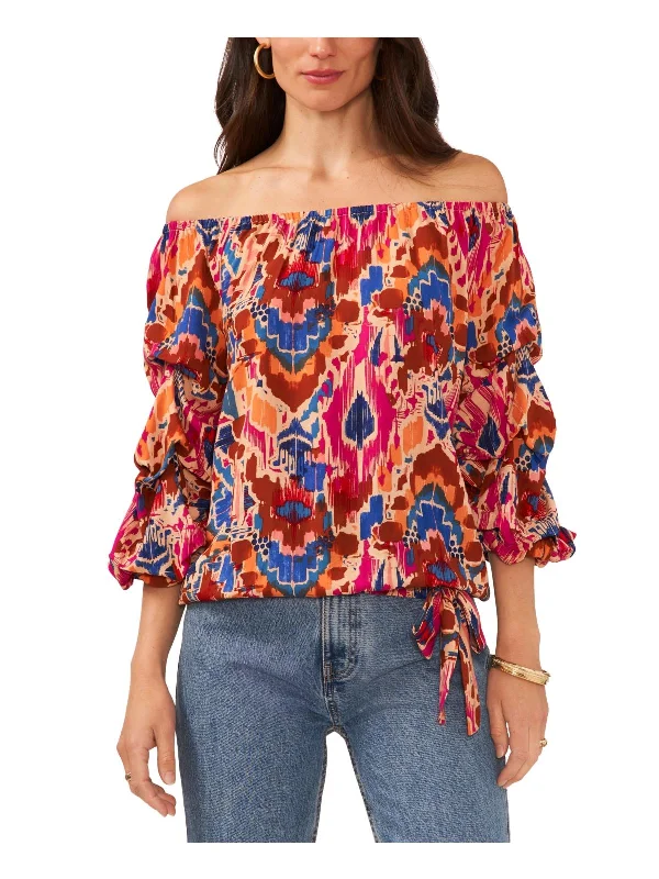 Your Timeless Wardrobe Awaits Plus Sundown Womens Printed Rayon Blouse