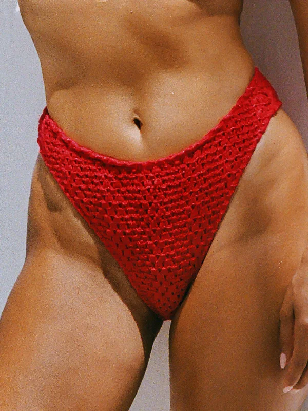 New Styles Just In Red Crochet Bikini Bottom