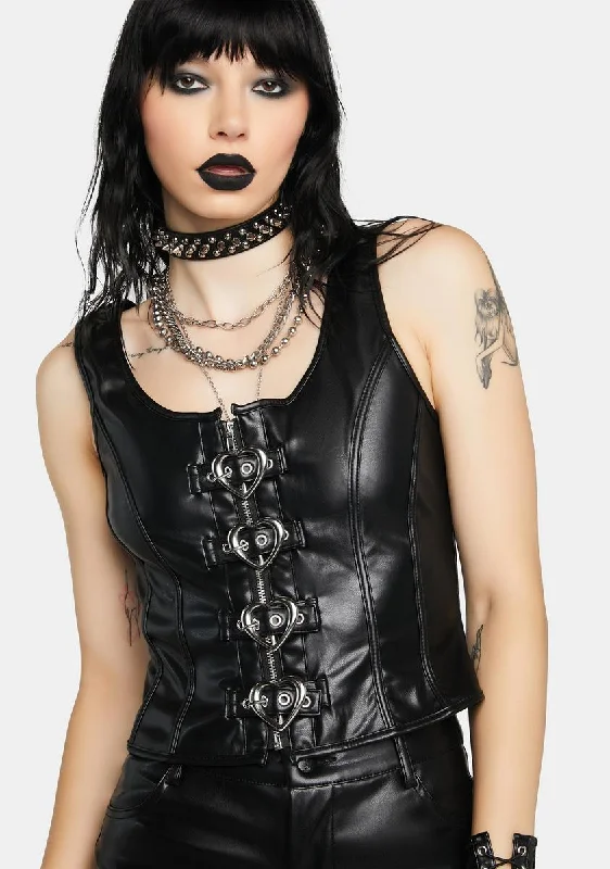 Celebrate With Big Savings Winona Vegan Leather Goth Corset