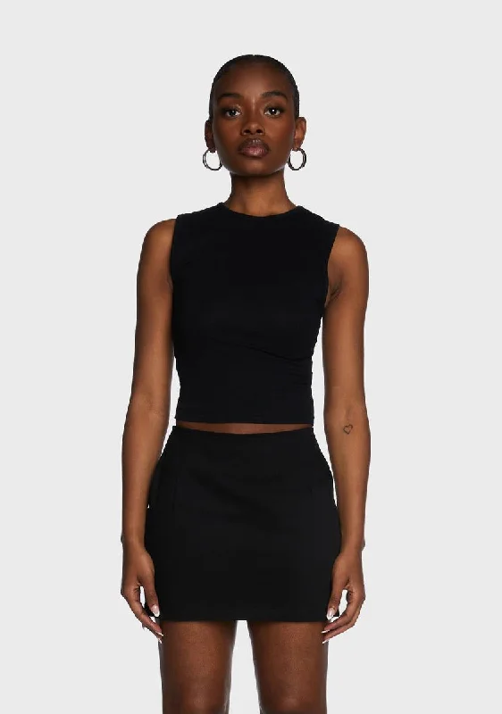 Summer Fashion Monlo Crop Top - Black