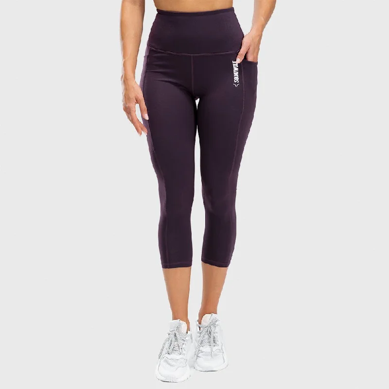 Quality Driven Apparel We Rise High-Waisted Cropped Leggings - Beetroot