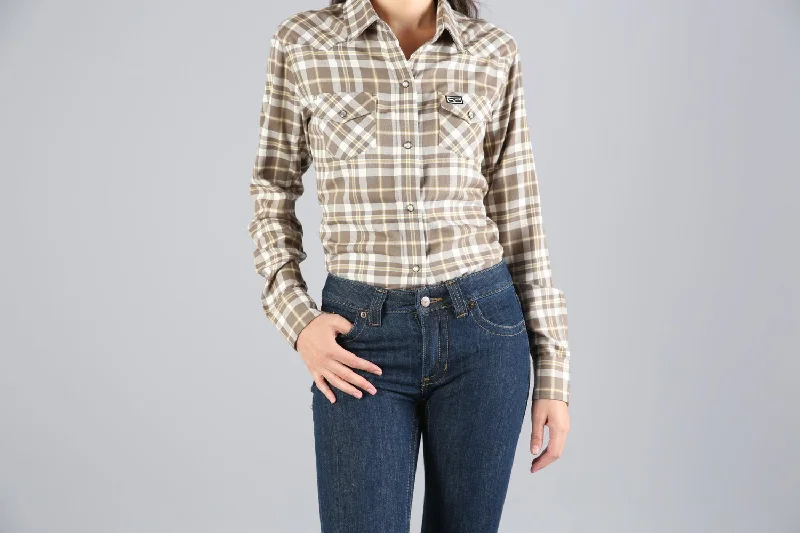 First Order Discount Kimes Ranch Womens San Mateo Flannel Natural Cotton blend L/S Shirt