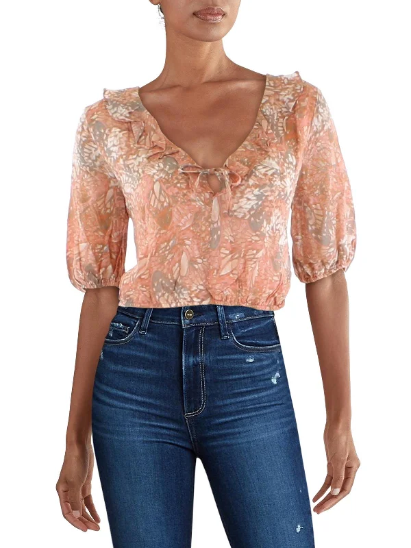 Chic Trend Collection Womens Printed V-Neck Blouse