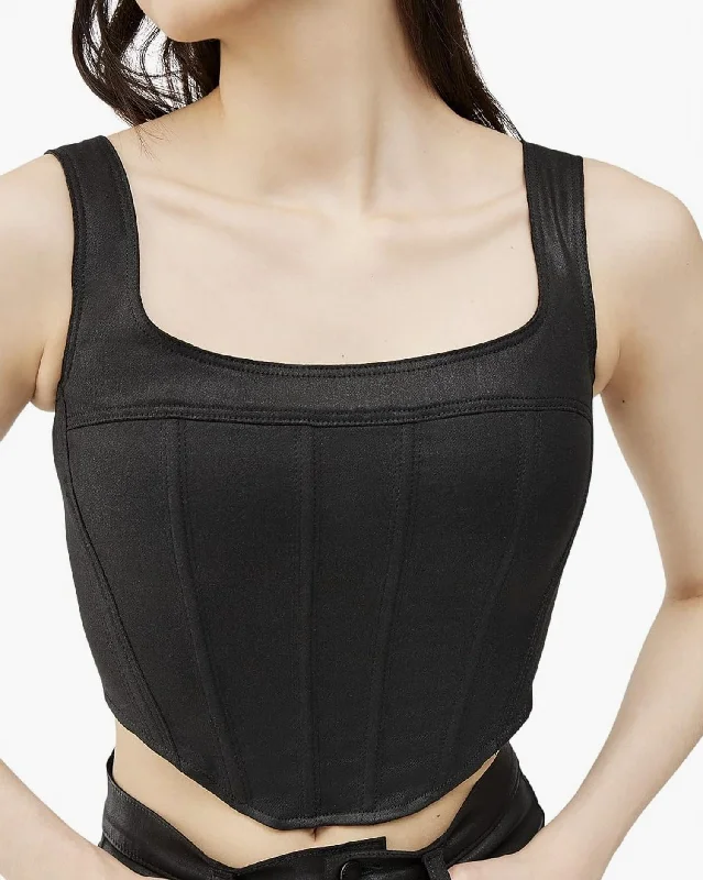 Eco Friendly Fashion Sale Corset In Black Coated (Ultimate Knit Coated)