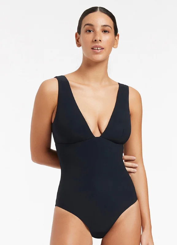 Wardrobe Update Jetset Plunge One Piece - Deep Navy