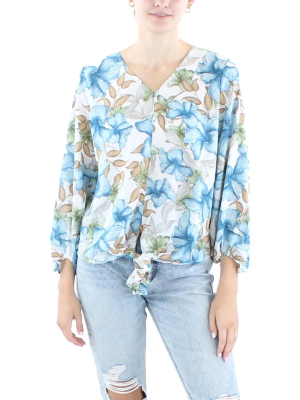 Effortless Sophistication Womens Floral Print Blouse