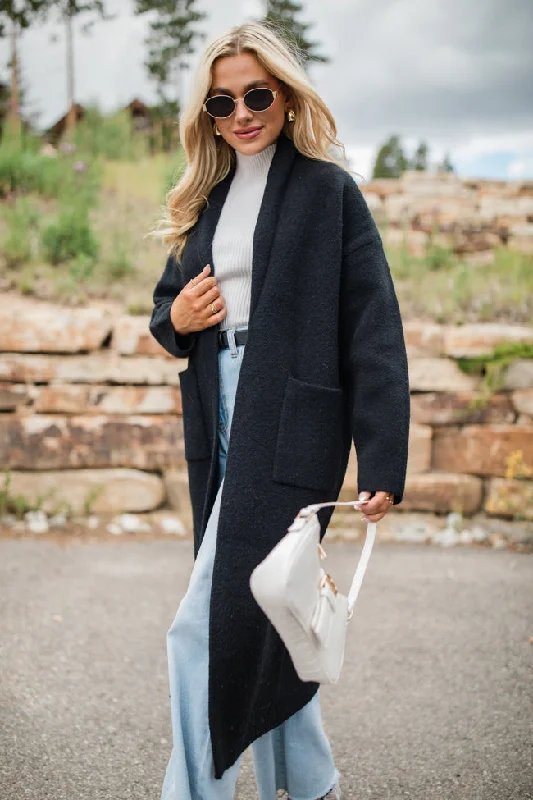 Modern Romance Go Where You Choose Black Long Cardigan