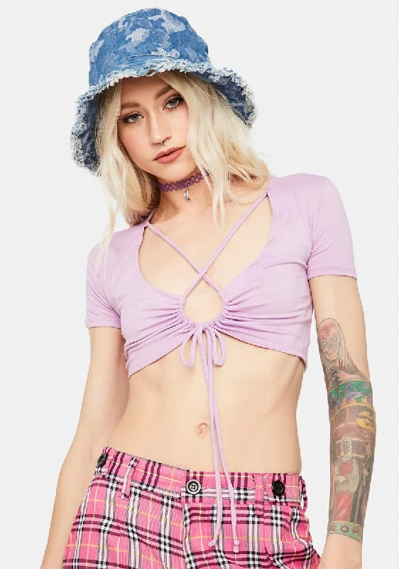 New Styles Just In Lilac Change My Life Strappy Keyhole Crop Top