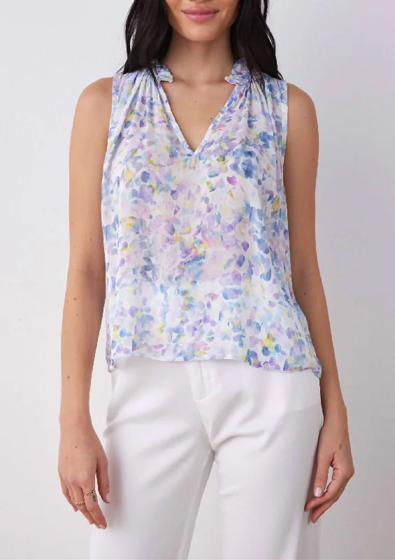 Limited Quantities Ruffle Neck Tank In Orchid