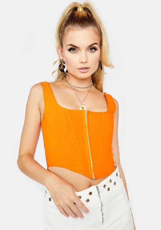 Exclusive Designer Collection Tangerine Down For It Corset Top