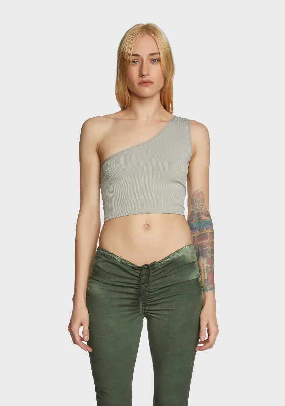 Limited Time Offer Meta Rebel Crop Top - Gray