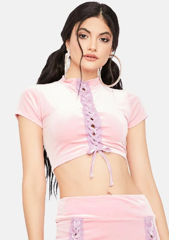 Fashion For Every Occasion Modern Angel Velour Crop Top