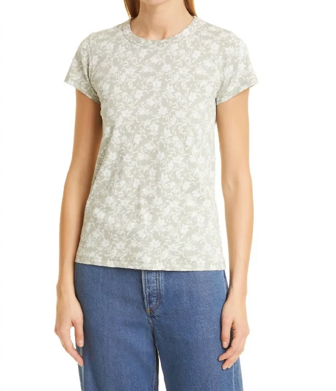 Attire Sale All Over Knit Julie Floral Tee In Jade