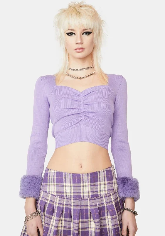 Mid Season Sale Lilac Say You'll Stay Crop Top