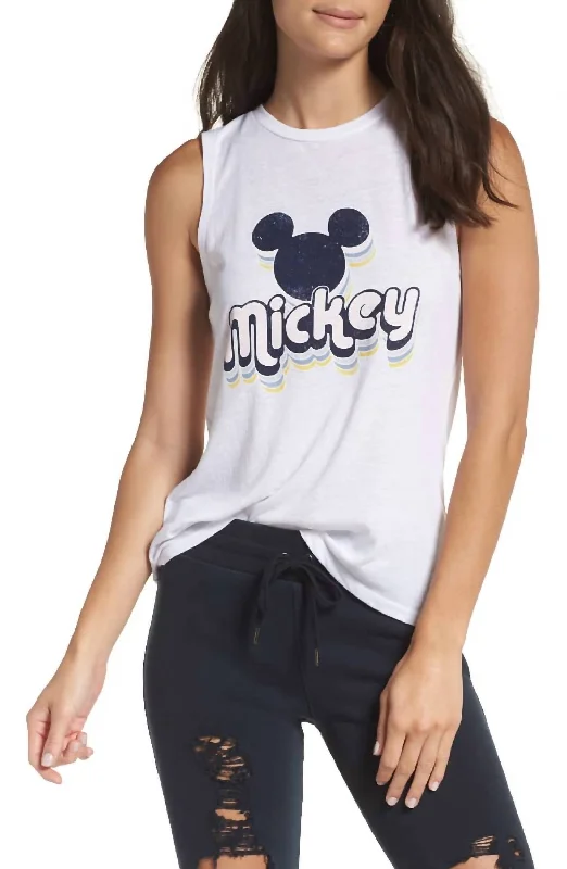 Elegant Simplicity Wardrobe Mickey High Low Muscle Tank In White