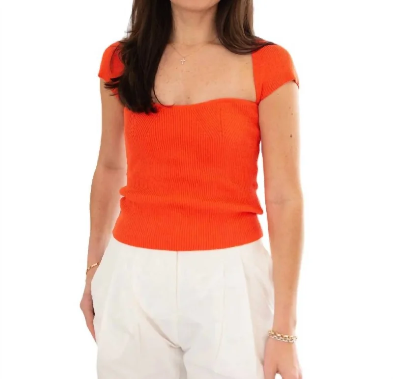 Break Fashion Norms Ryan Knit Top In Orange