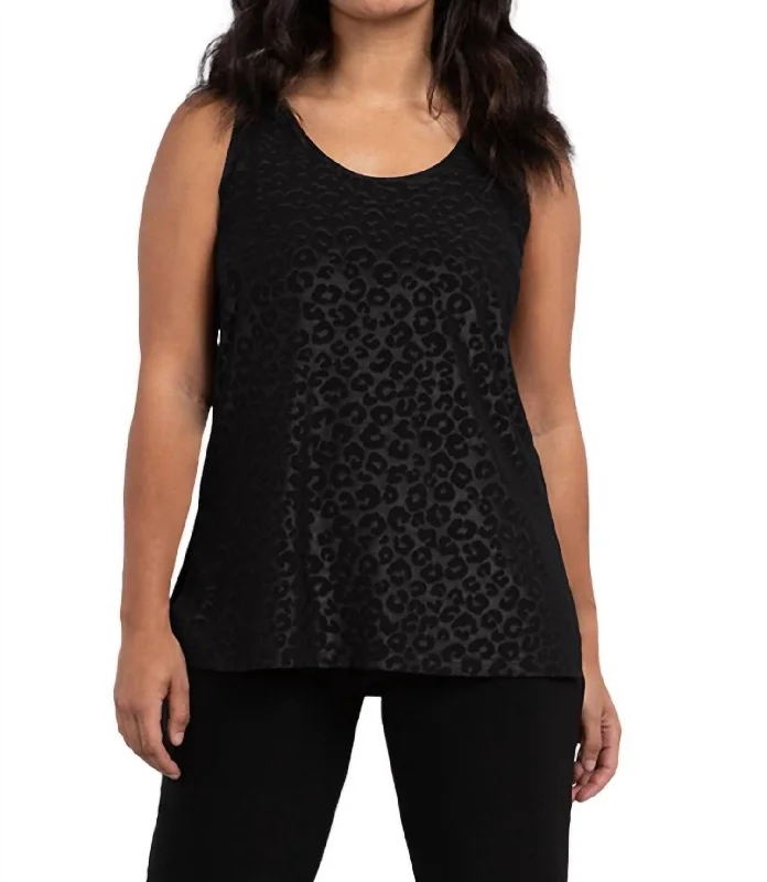 Style Your Wardrobe Go To Tank Relax Top In Black Emboss