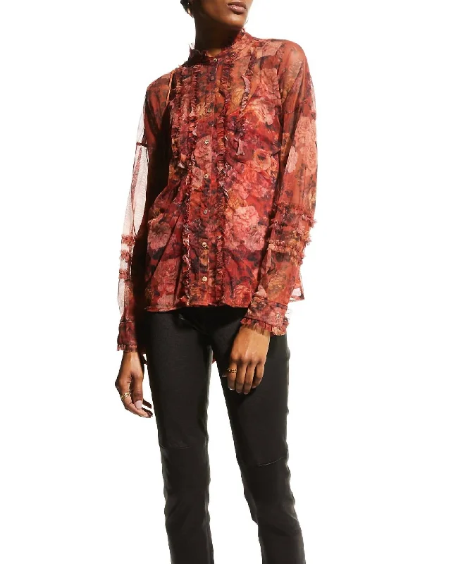 Elevate Your Wardrobe Lauryn Button Down Shirt In Multi