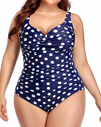 Big Savings On Minimalist Office Styles Tummy Control Plus Size Swimwear Twist Front Ruched Bathing Suits for Women