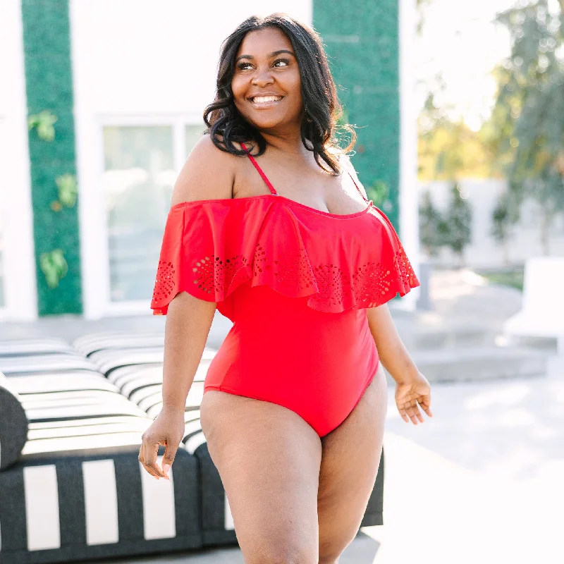 Refined Simplicity Sunrise And Shine Swimsuit, Red