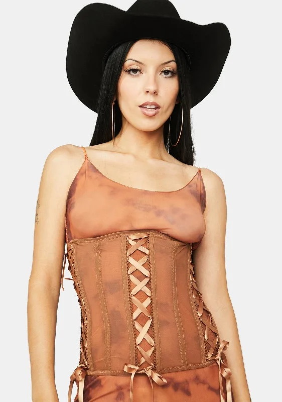 Stay Ahead In Style Sand Think Of Me Corset Top