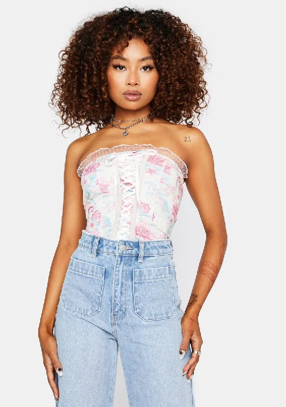 Chic Styles Flower Shy Corset Top