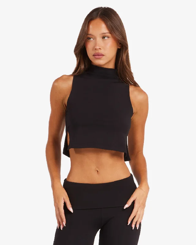 Relaxed Style IM Turtle Neck Tank | Black