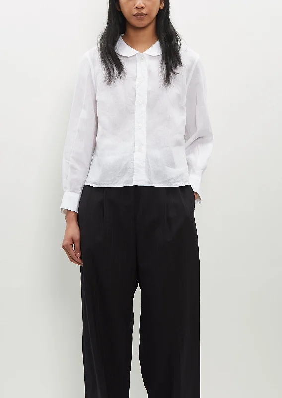 Fashion-Forward Round Collar Linen Shirt