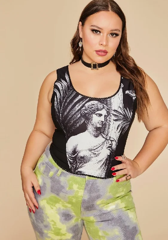 Disco - Inspired Retro Dance Look Plus Laws Of Nature Corset Tank