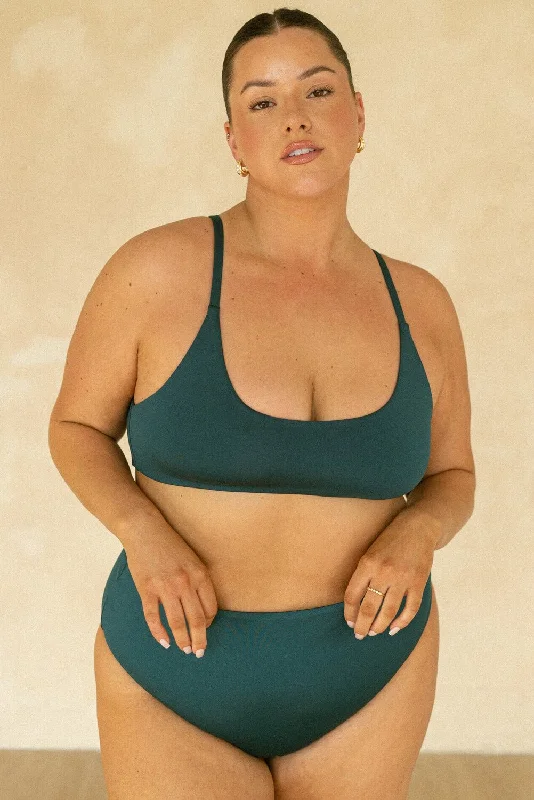 Summer Essentials The High-Waisted Scrunch Bottoms - Deep Teal