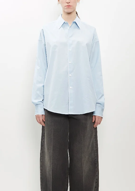 Spring Wardrobe Cotton Contrast Overlock Uniform Shirt