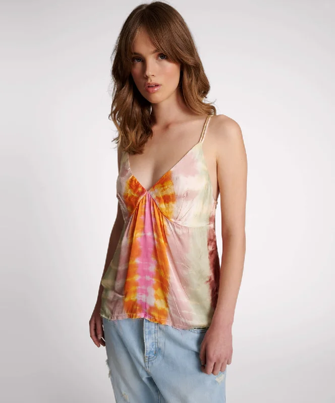 Fashion Forward Mirage Hand Dyed Satin Cami - Multi