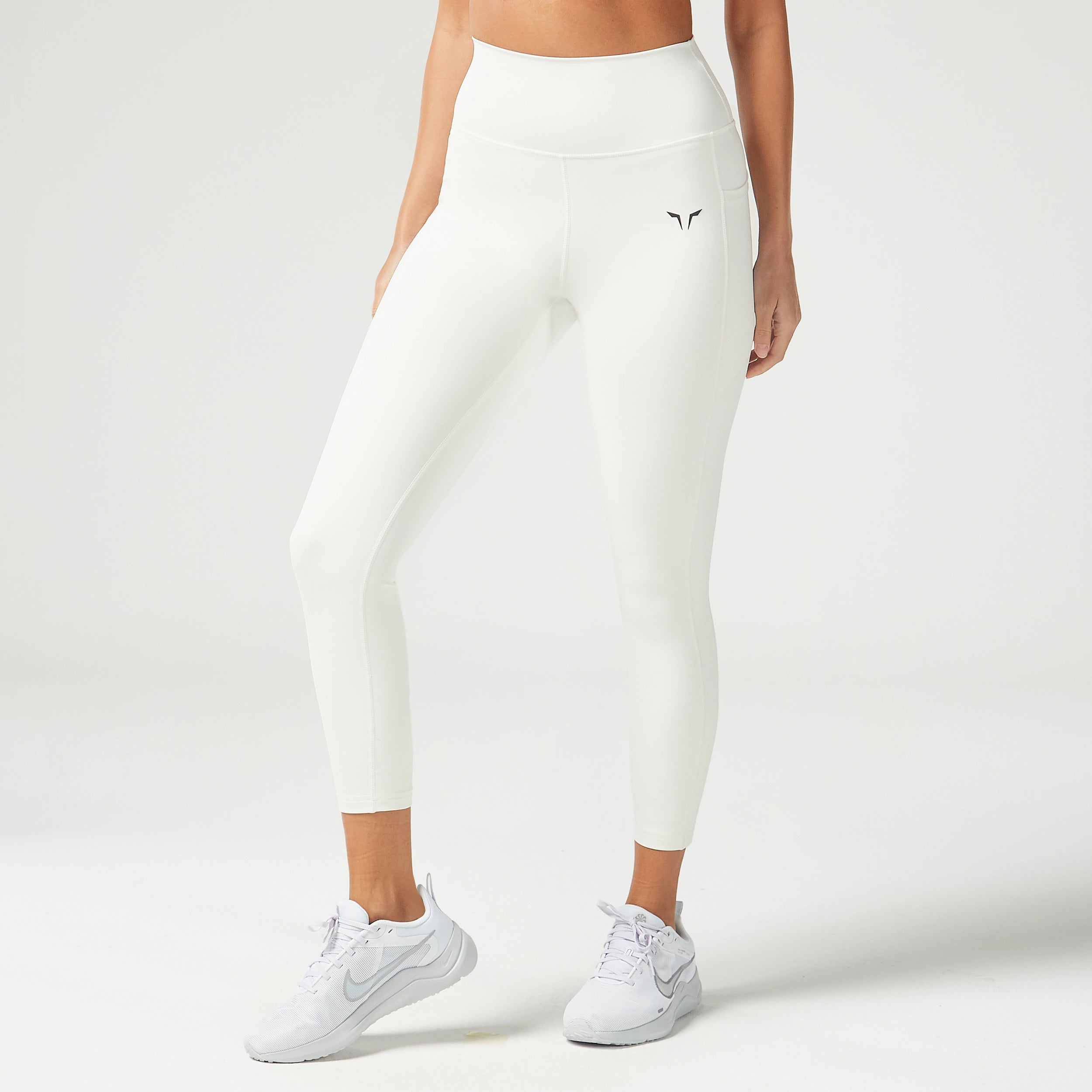 Day To Night Styles Essential Cropped Double Layered Leggings 24" - Pearl White