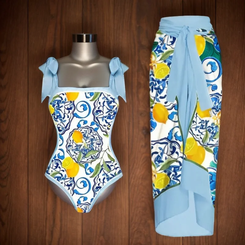 Stylish Savings Amalfi Sorbet Swimsuit with Sarong Skirt