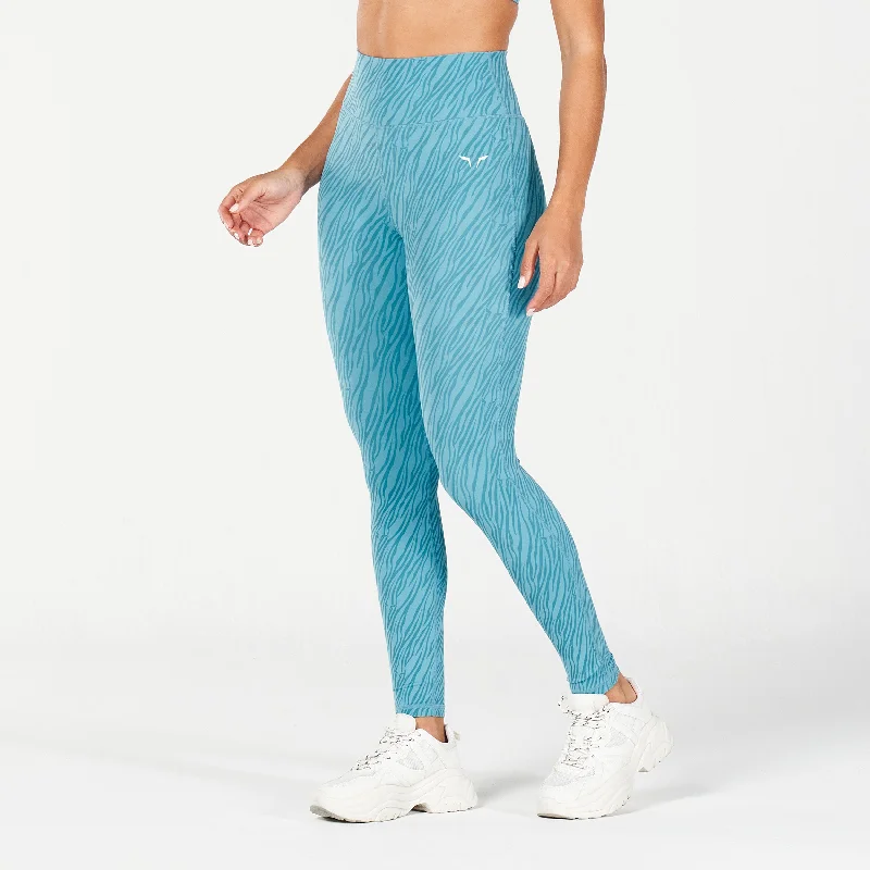 Fashion For Every Occasion Core Wild Print Leggings - Delph Blue