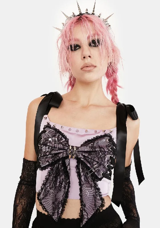 Trending Items Faded Away Bow Corset Top