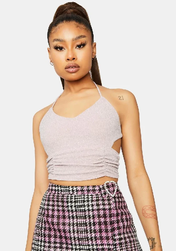 Wardrobe Essentials Let's Make A Deal Glitter Crop Top