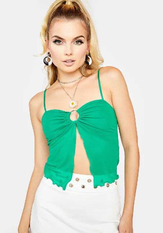 Lighten Up With Nordic Styles Kelly Green Like It Or Not Crop Tank