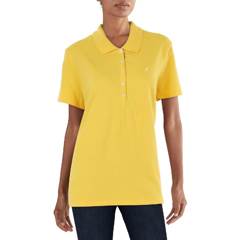 Fashion Sale Womens Button Front Short Sleeve Polo Top