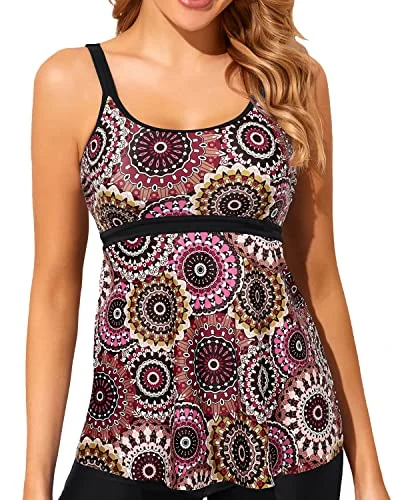 Eclectic Fashion Modest Women's Swim Tankini Top Tummy Control Bathing Suit Swimsuit