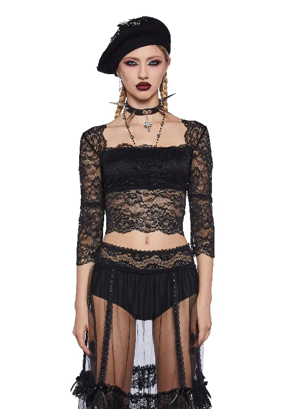 Trendy Attire For Her Graveyard Glam Crop Top