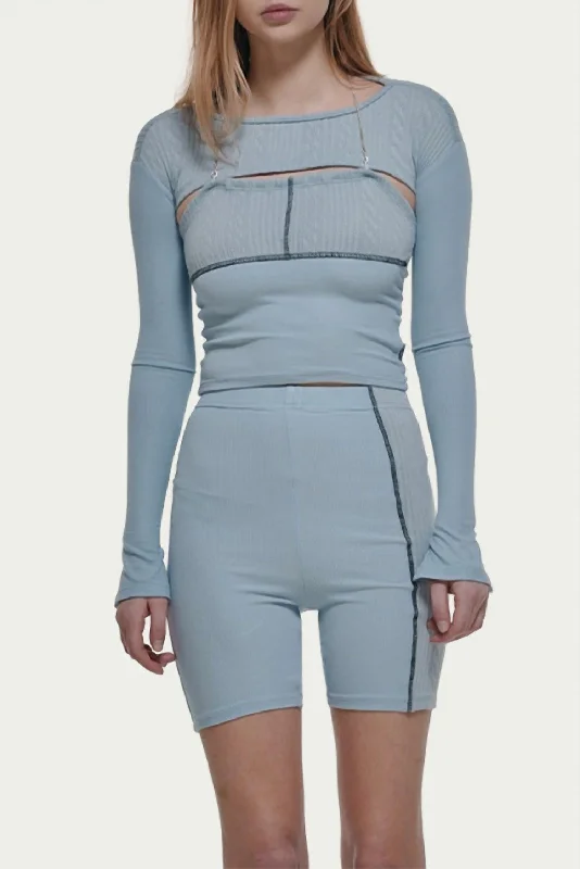 Spring Fashion Dia Two-Piece Cable-Knit Set In Sky