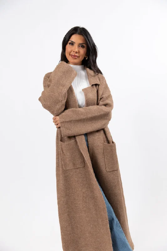 Mother's Day Special Greta Tan Sweater Coat