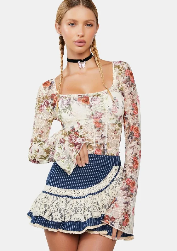 Exclusive Sale Once Loved Floral Corset Top