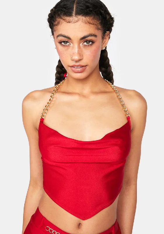 Chic Wardrobe Essentials Hot Cowl At Me Halter Top