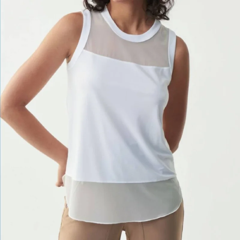 Feminine Flow White Tank In Vanilla30