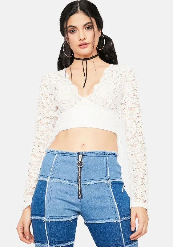 Flash Sale Event Flash Of Fantasy Lace Crop Top