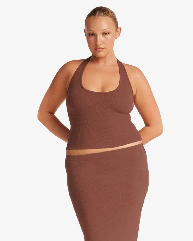 Clearance Sale Rib Halter Tank | Maple