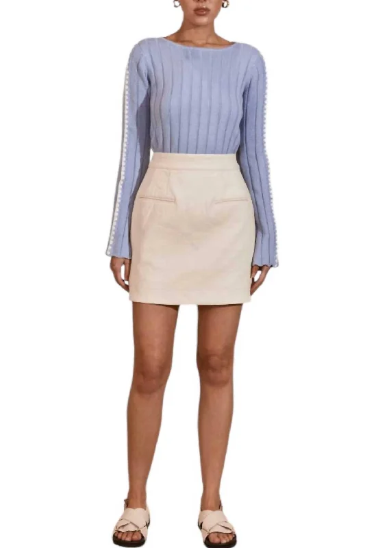 Trendy Threads Eli Knit Top In Blue/white