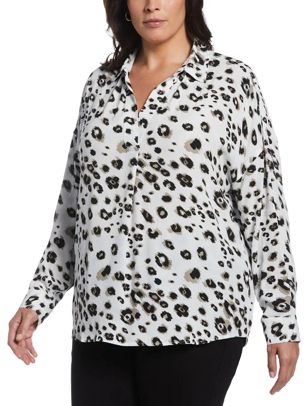 Minimalist Office - Ready Style Plus Womens Printed Viscose Blouse